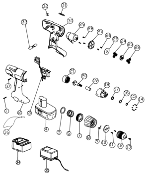 Page A Diagram and Parts List for CD961-AR 2 Black and Decker Boring Machine